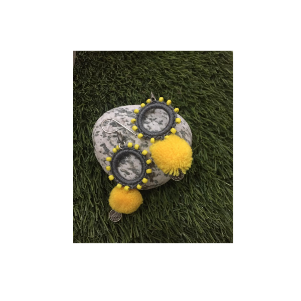 crochet thread and metal earrings